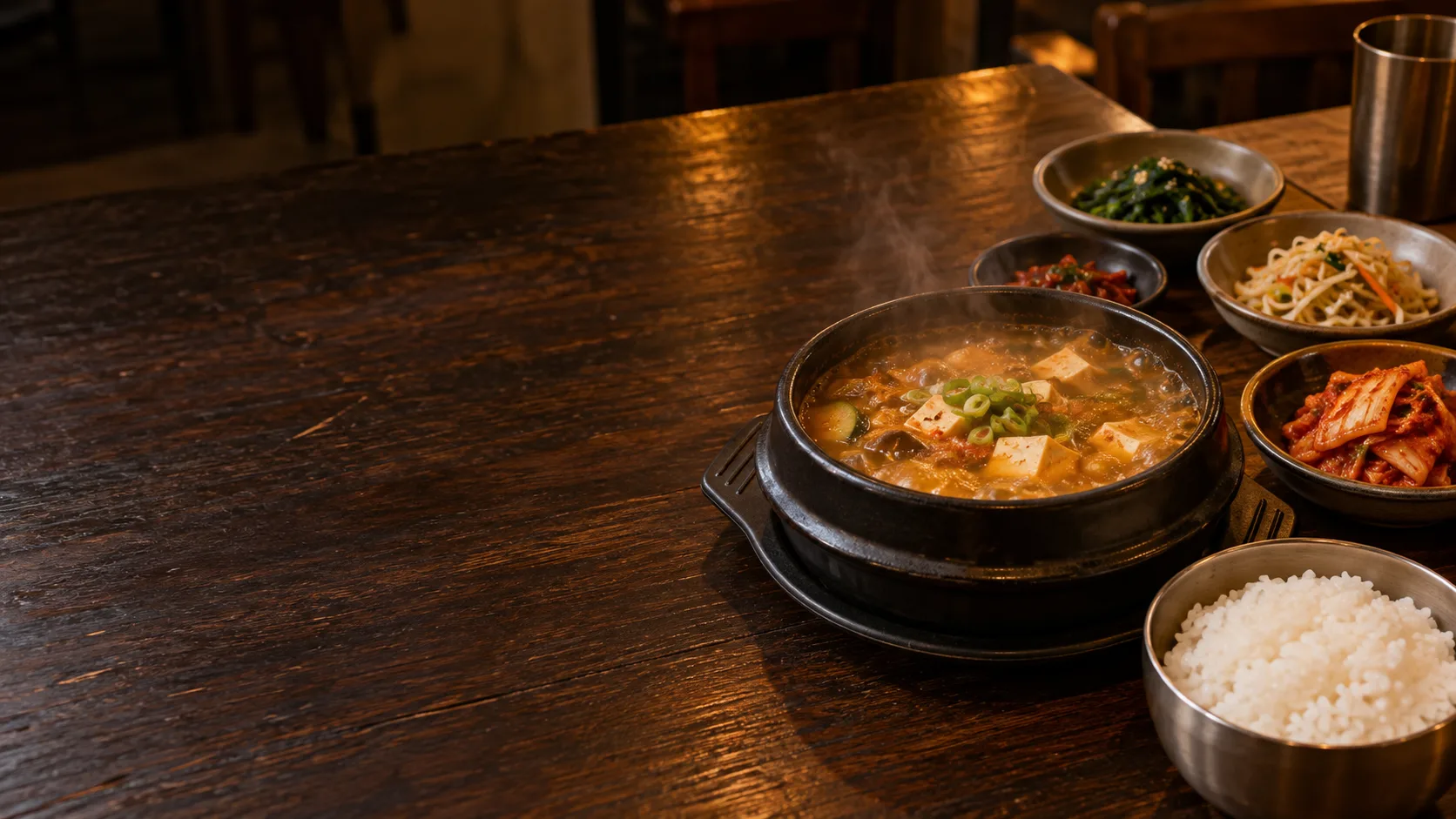차려진 한식 밥상